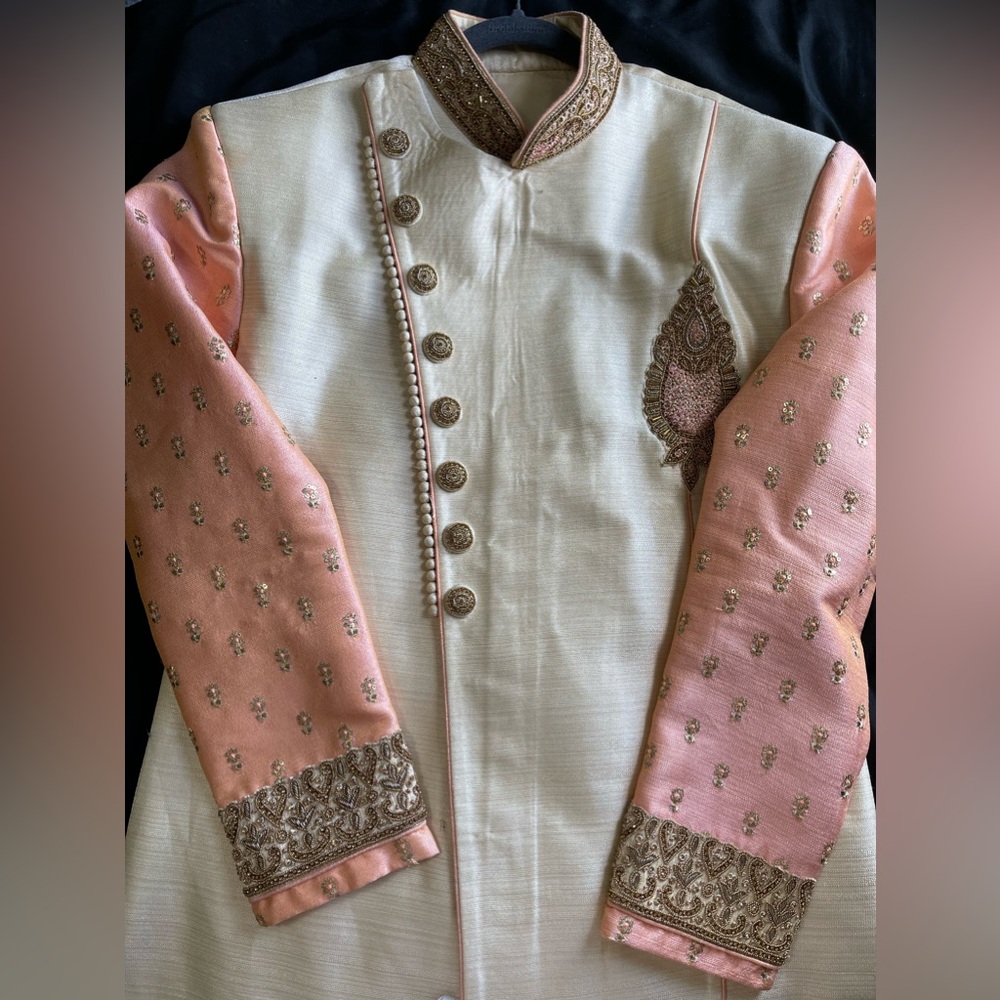 Men’s Sharwani Beige Pink 40